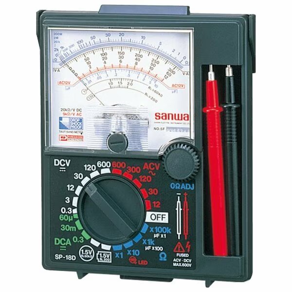 Analog Multimeter with Built-In Case, Sanwa, Mfr#: SP-18D